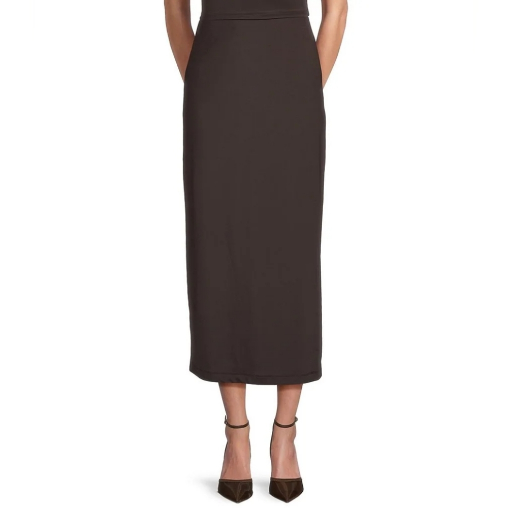 GB Solid Dark Brown Maxi Skirt Size Medium